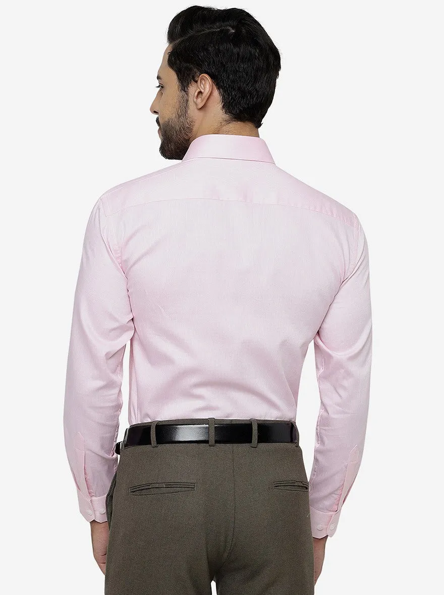Pink Solid Regular Fit Formal Shirt | JadeBlue