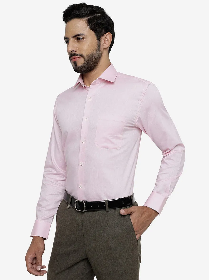 Pink Solid Regular Fit Formal Shirt | JadeBlue