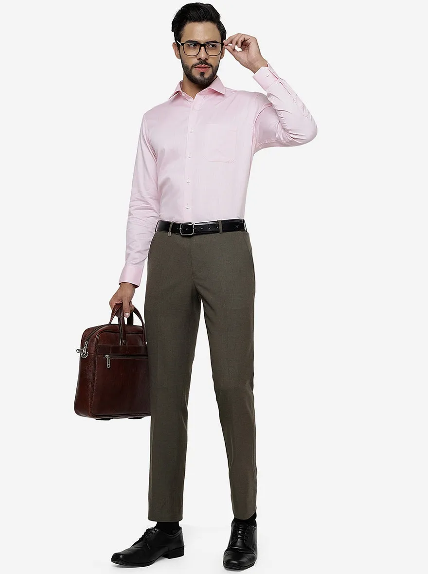 Pink Solid Regular Fit Formal Shirt | JadeBlue