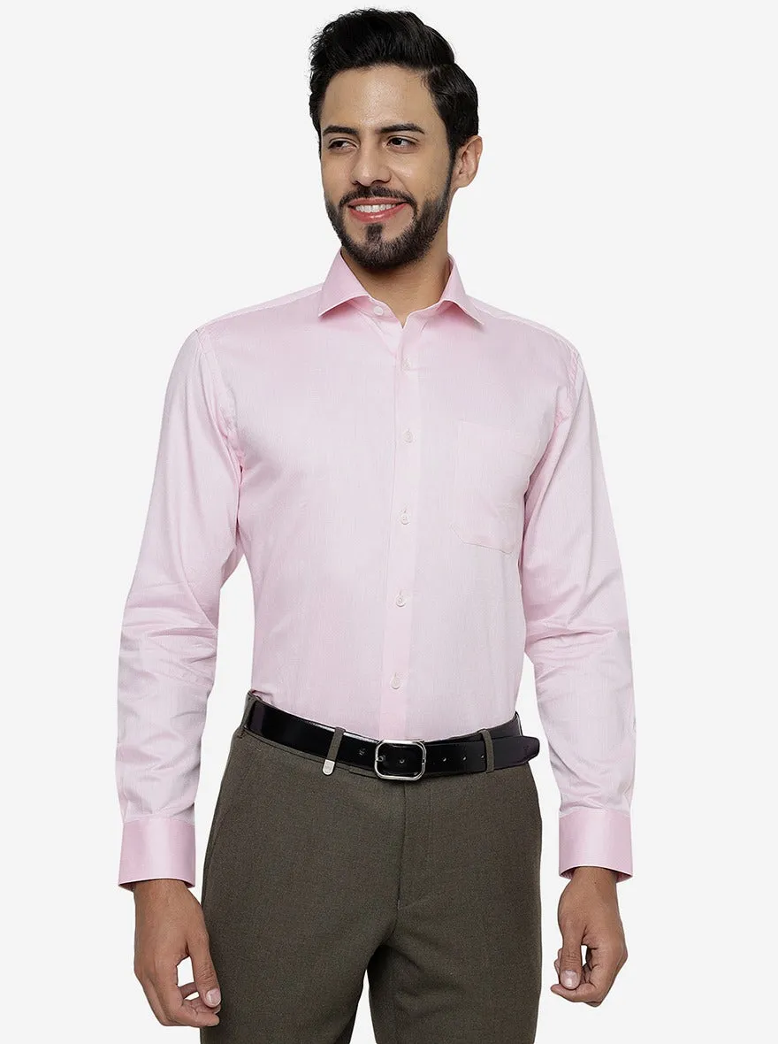 Pink Solid Regular Fit Formal Shirt | JadeBlue