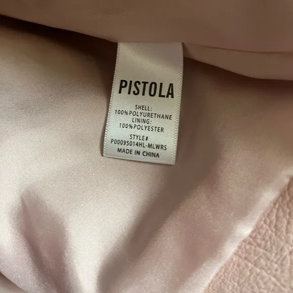 Pistola Women's Nicola Mod Moto Jacket Vegan‎ Leather Light Pink Jacket- Size S