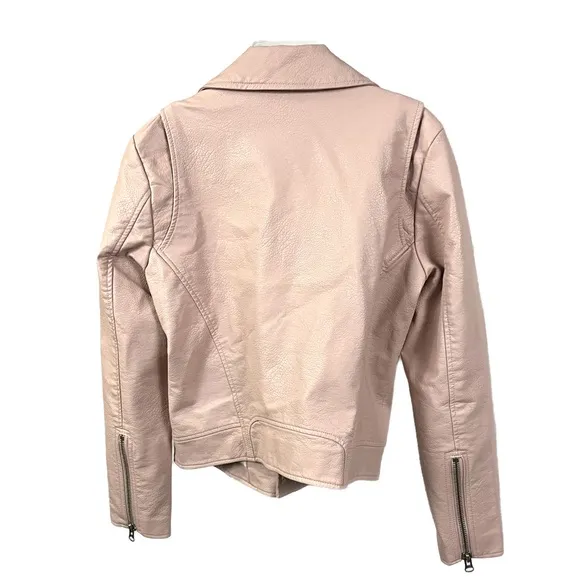 Pistola Women's Nicola Mod Moto Jacket Vegan‎ Leather Light Pink Jacket- Size S