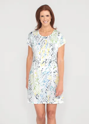 Pixie Blue (8077) ~ French Terry Short Sleeve Crew Dress