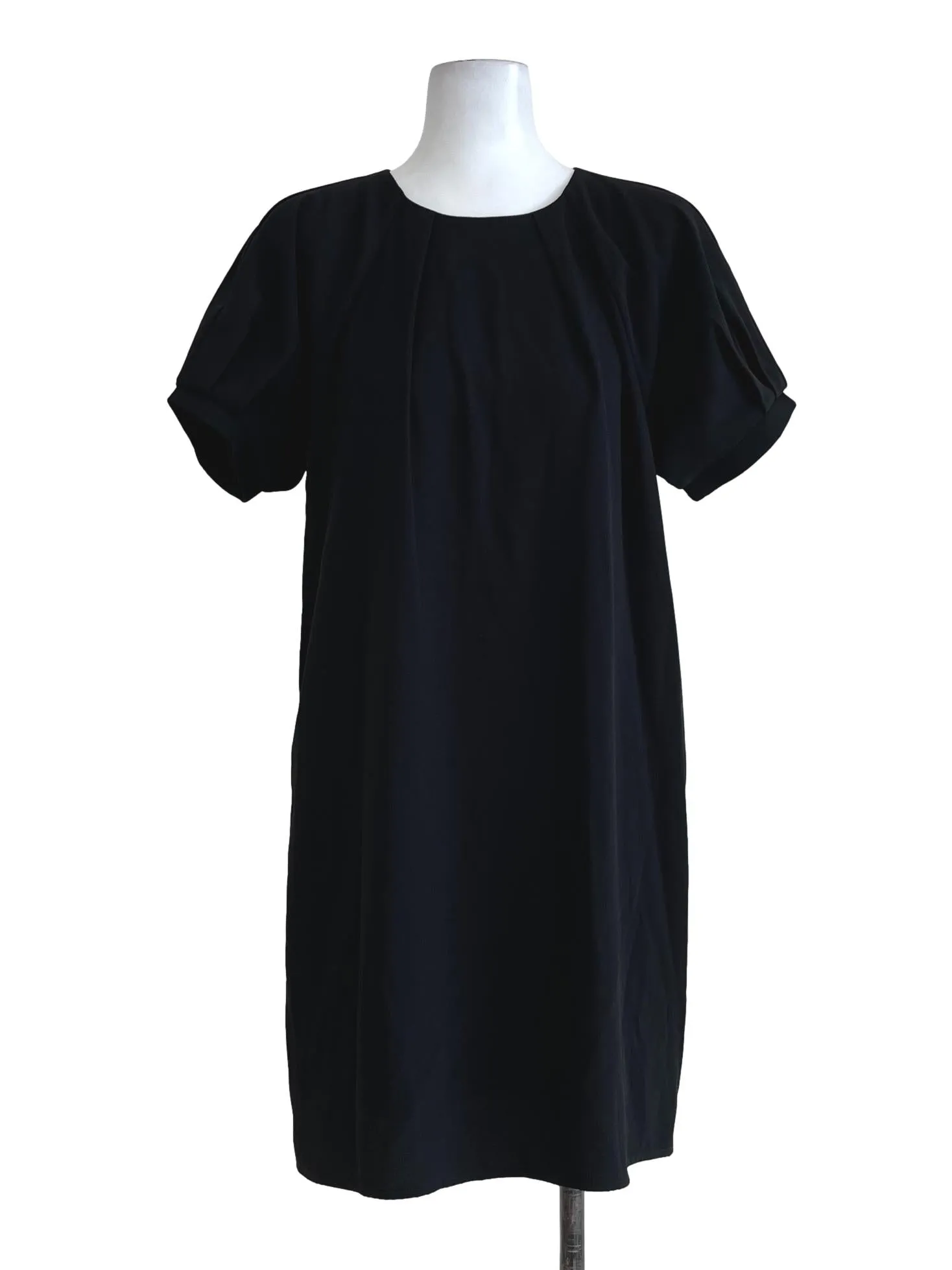 Pleat Sleeve Shift Dress OSN