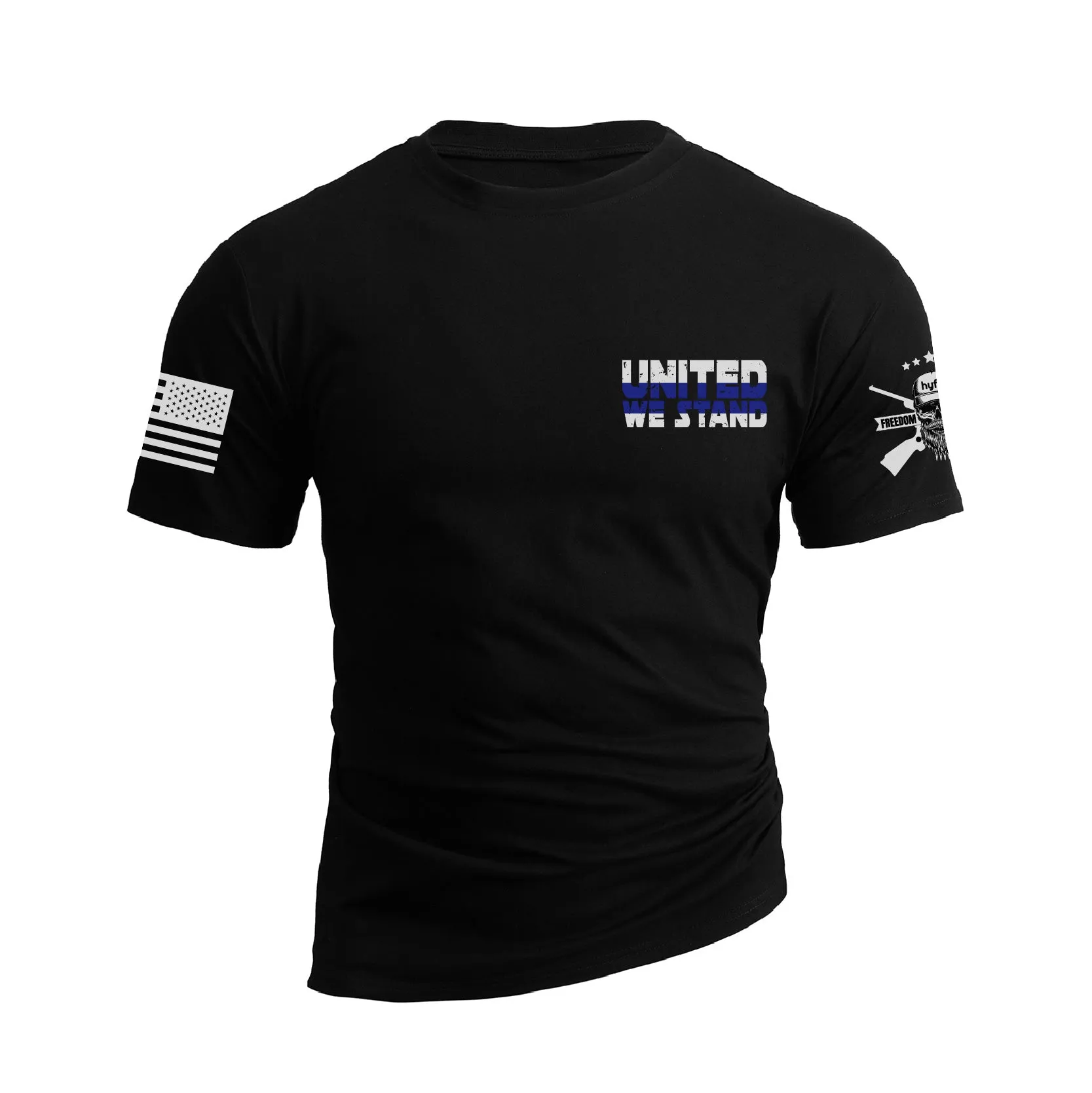 POLICE SUPPORT USA FLAG PATRIOTIC GRAPHIC TEE