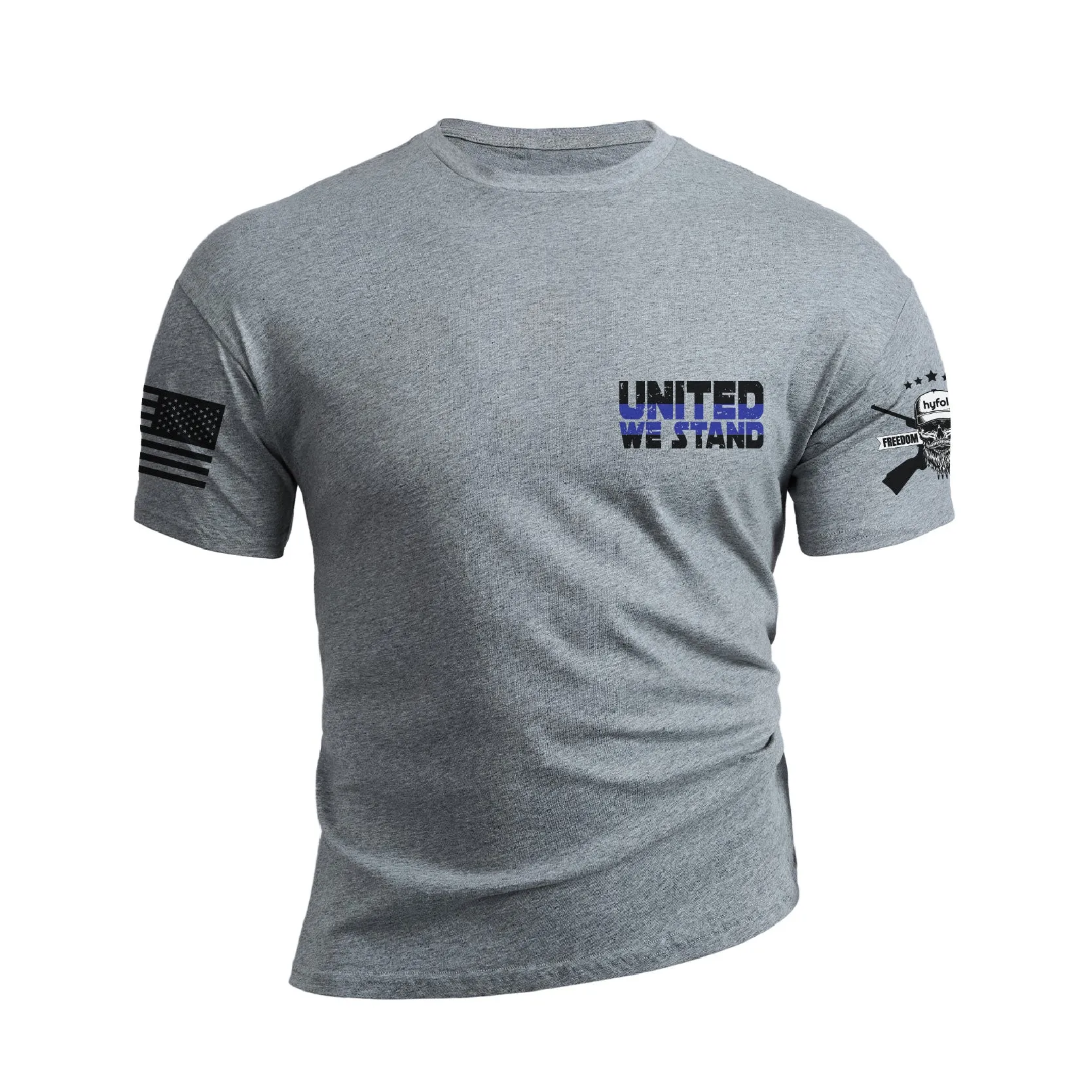 POLICE SUPPORT USA FLAG PATRIOTIC GRAPHIC TEE