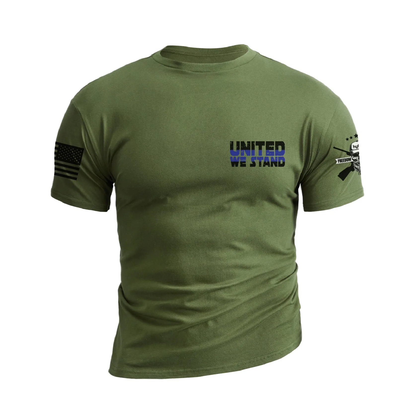 POLICE SUPPORT USA FLAG PATRIOTIC GRAPHIC TEE