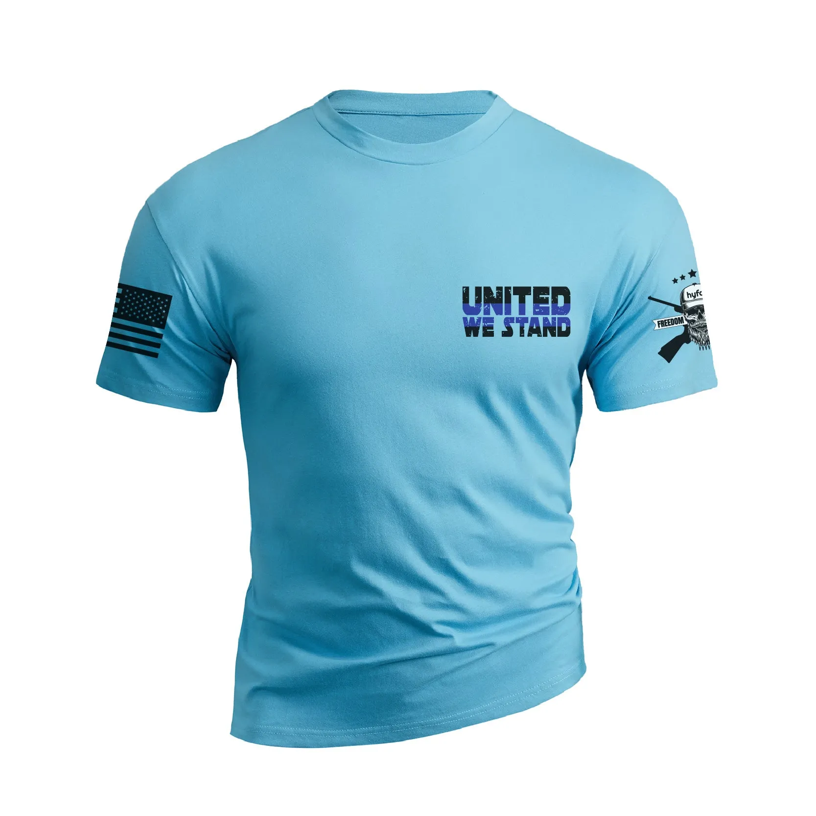 POLICE SUPPORT USA FLAG PATRIOTIC GRAPHIC TEE