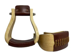 Polished Light Oak Wooden stirrups