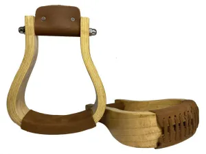Polished White Ashwood Wooden stirrups