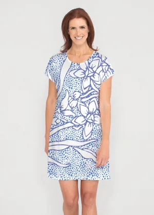Polka Vine (8111) ~ French Terry Short Sleeve Crew Dress