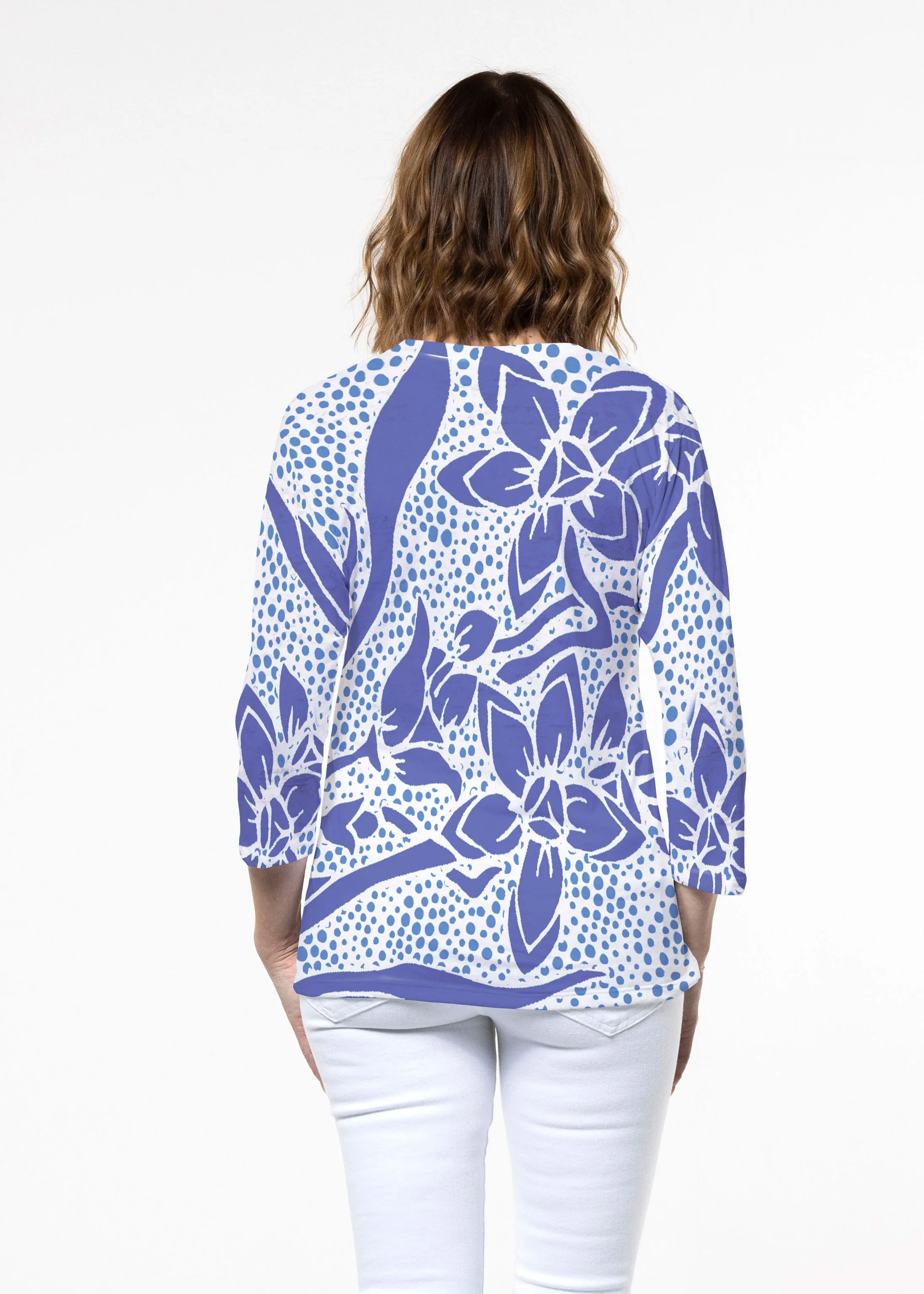 Polka Vine (8111) ~ Signature 3/4 Sleeve Crew Neck Top
