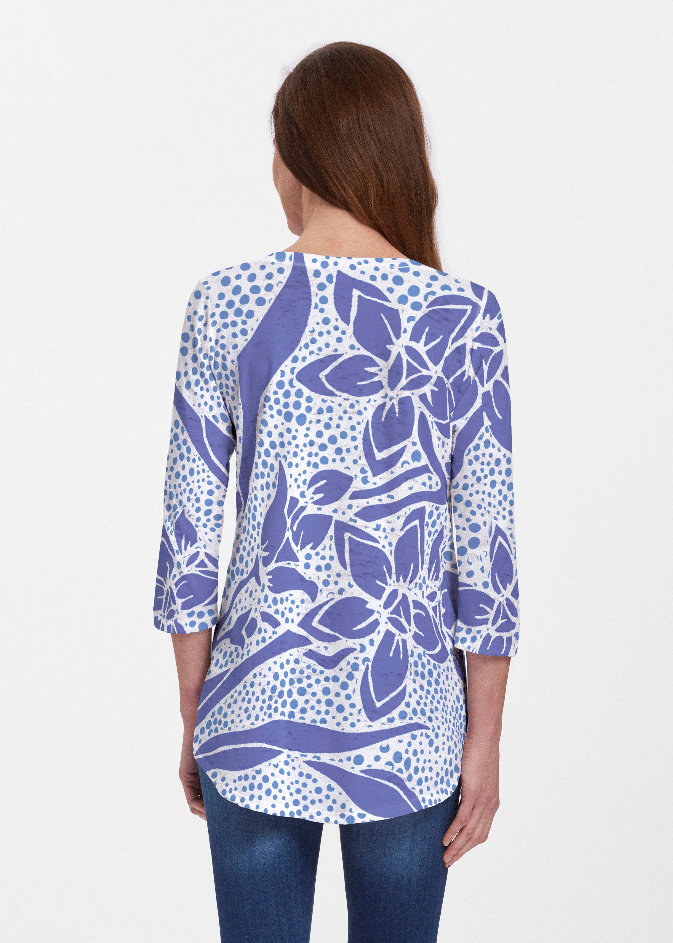 Polka Vine (8111) ~ V-neck Flowy Tunic