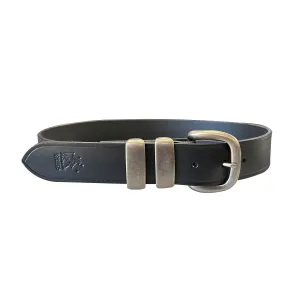 Porter 1.5 Italian Leather Belt Black with Antique Nickle