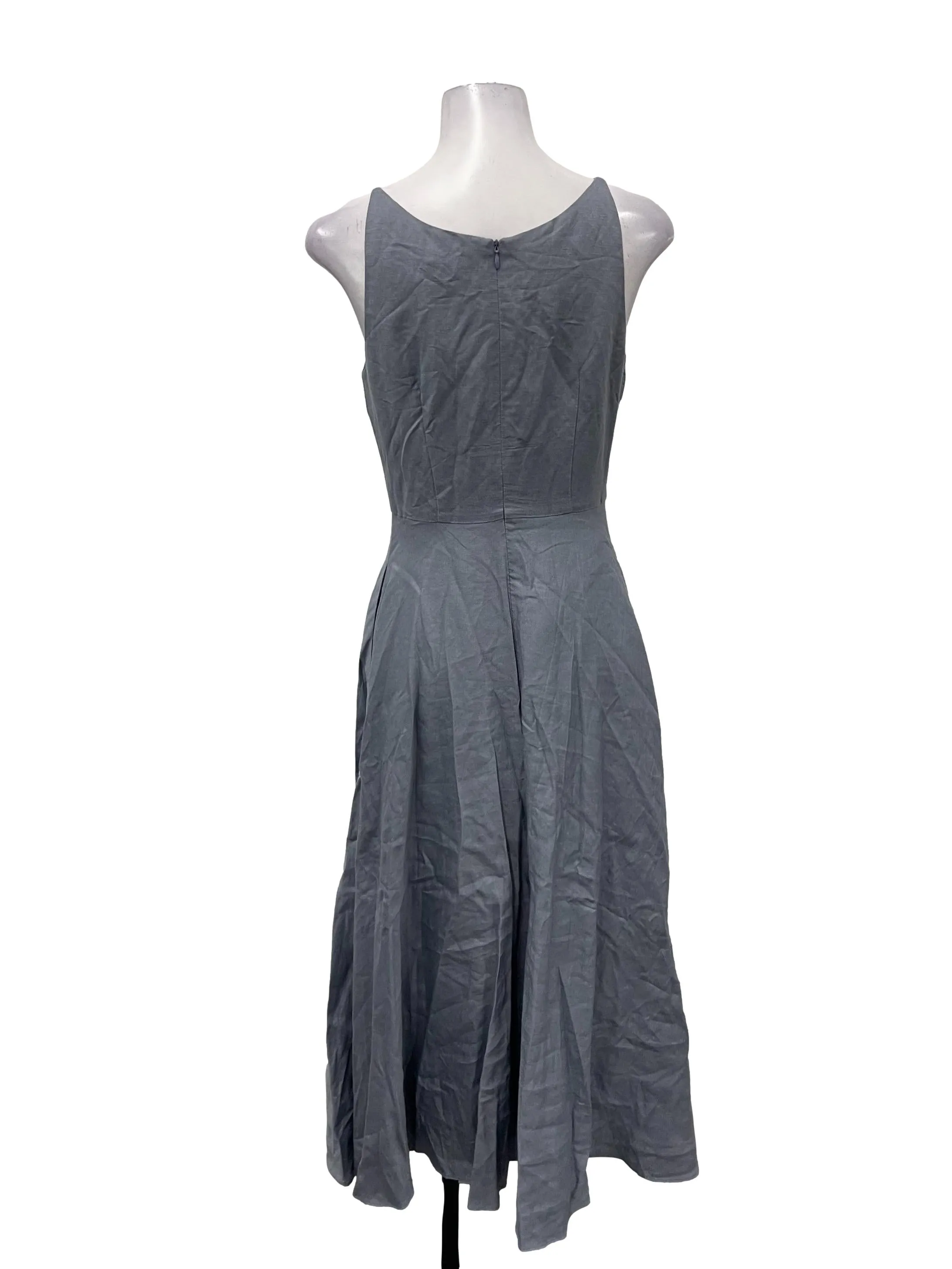 Powder Blue Roundneck Sleeveless Maxi Dress