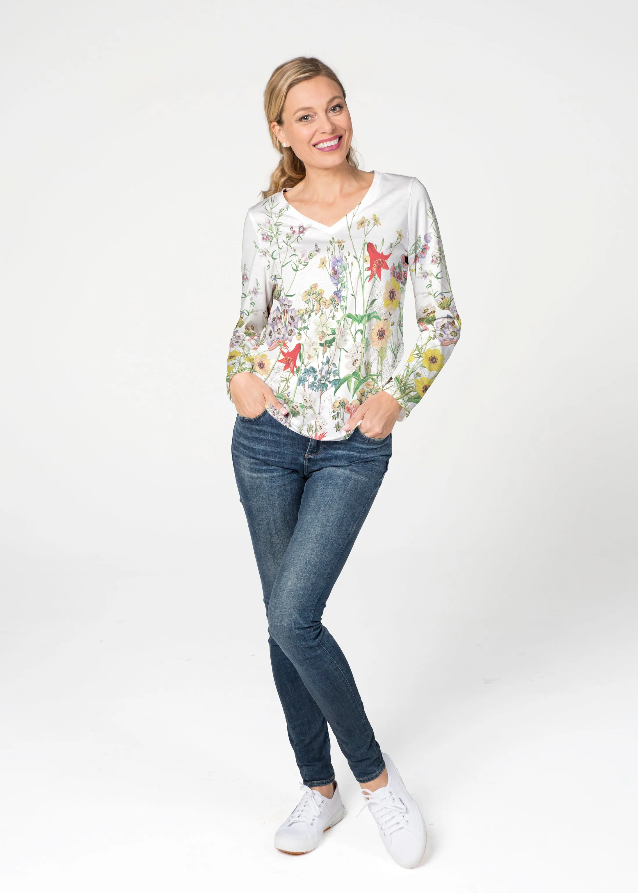 Prairie (7929) ~ French Terry V-neck Top
