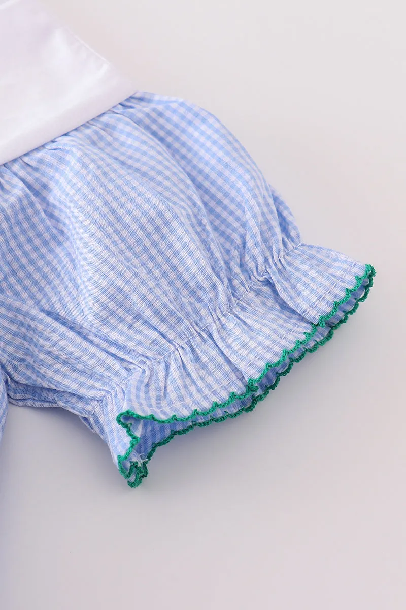 Premium Blue Duck Embroidery Girl Dress