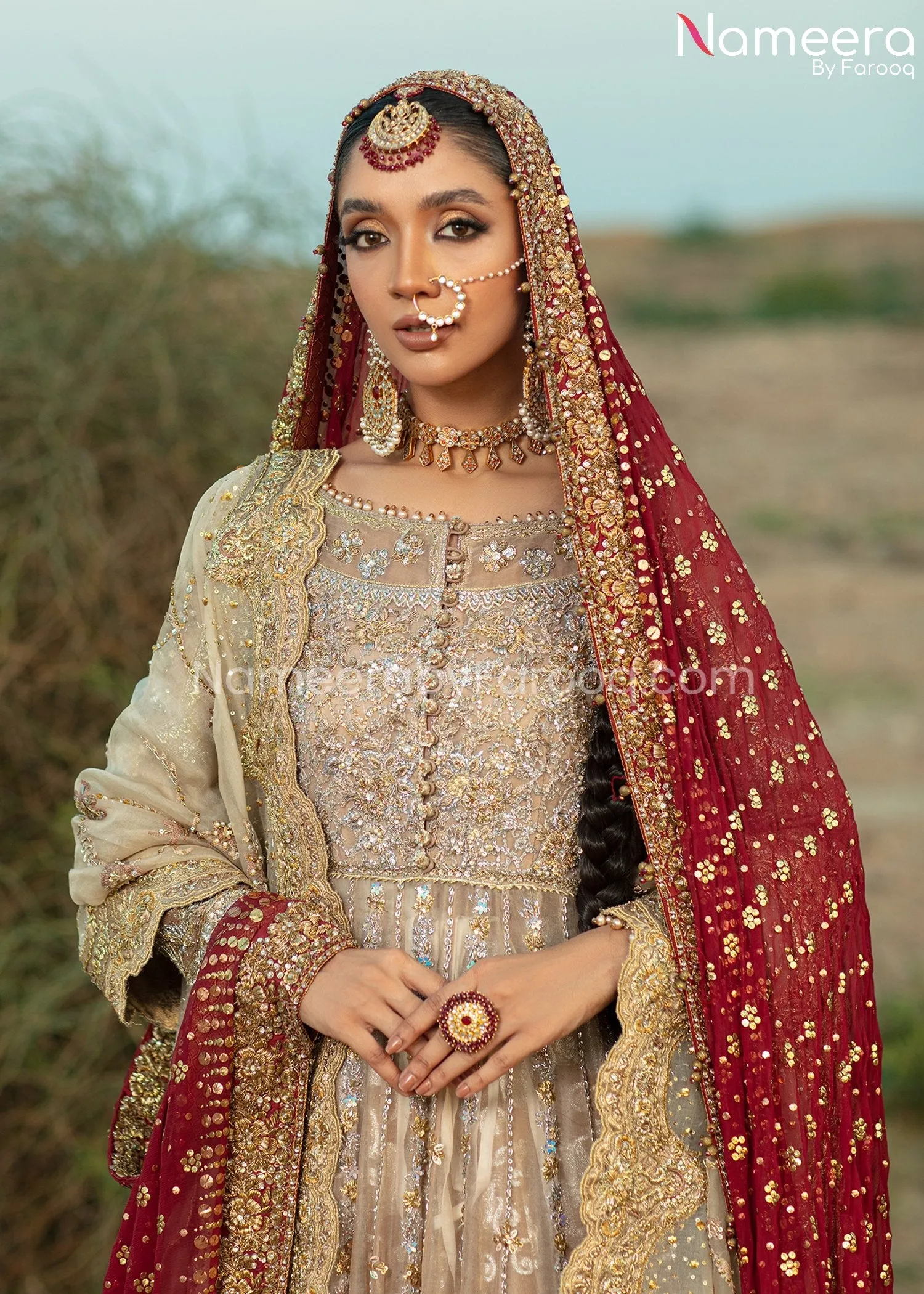 Premium Bridal Lehenga with Pishwas Dupatta #BS659