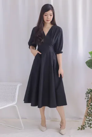 *Premium* Cameron Puffy Sleeve Dress In Black