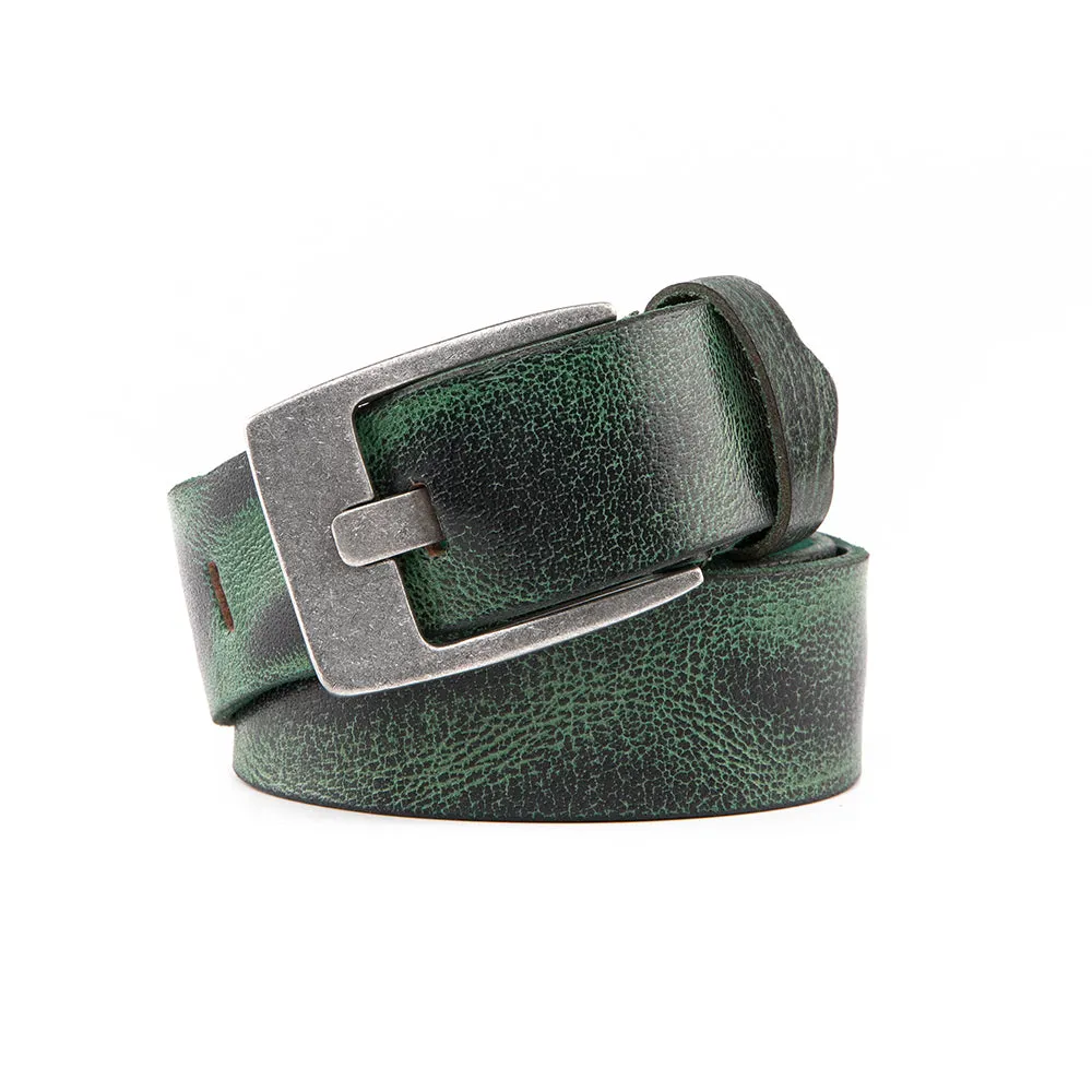 Premium Casual Leather Belt - Vintage Green
