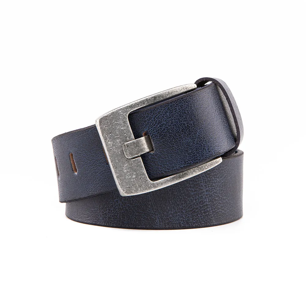 Premium Casual Leather Belt - Vintage Navy