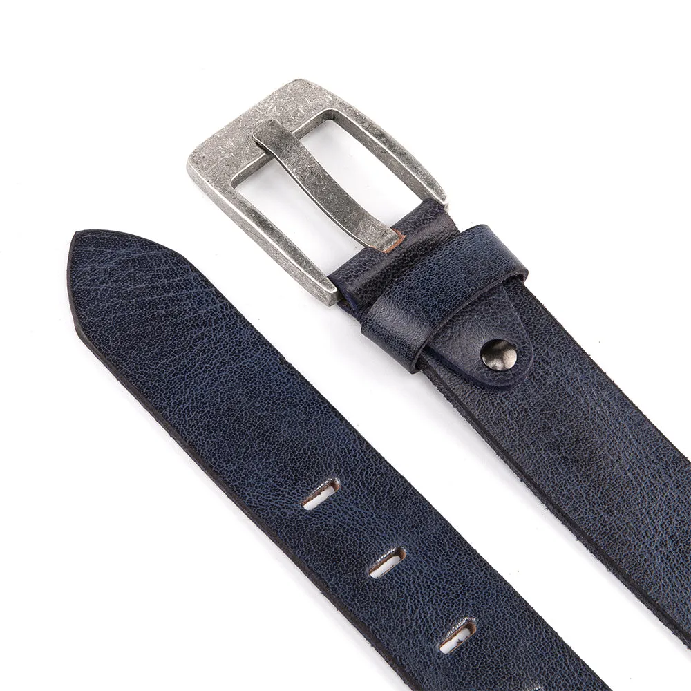 Premium Casual Leather Belt - Vintage Navy