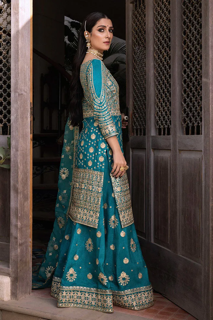Premium Embroidered Blue Pakistani Dress for Wedding