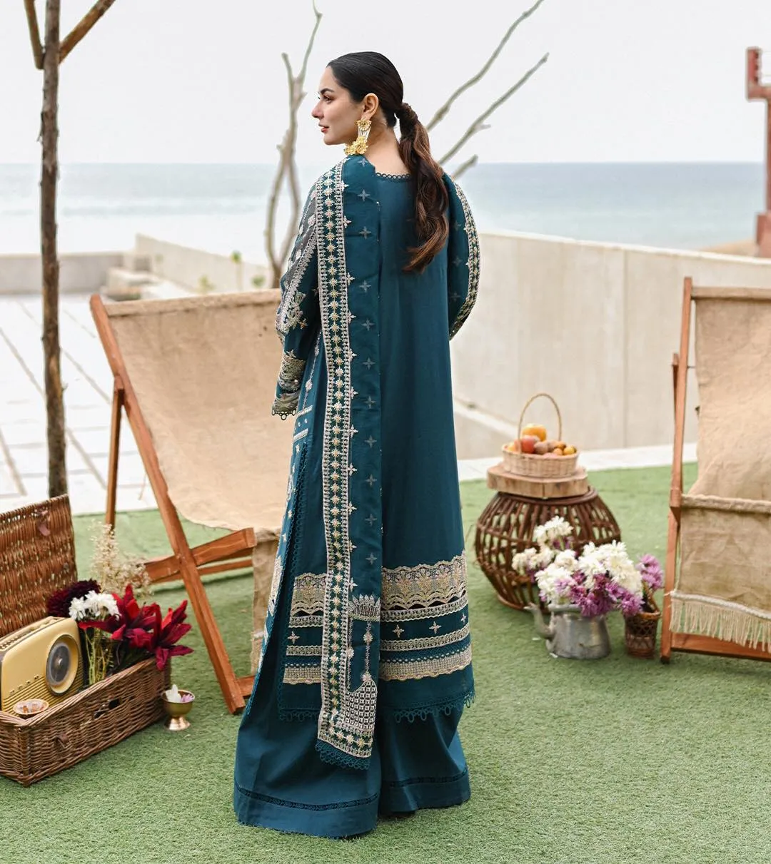 Premium Embroidered Kameez Trouser Pakistani Eid Dress