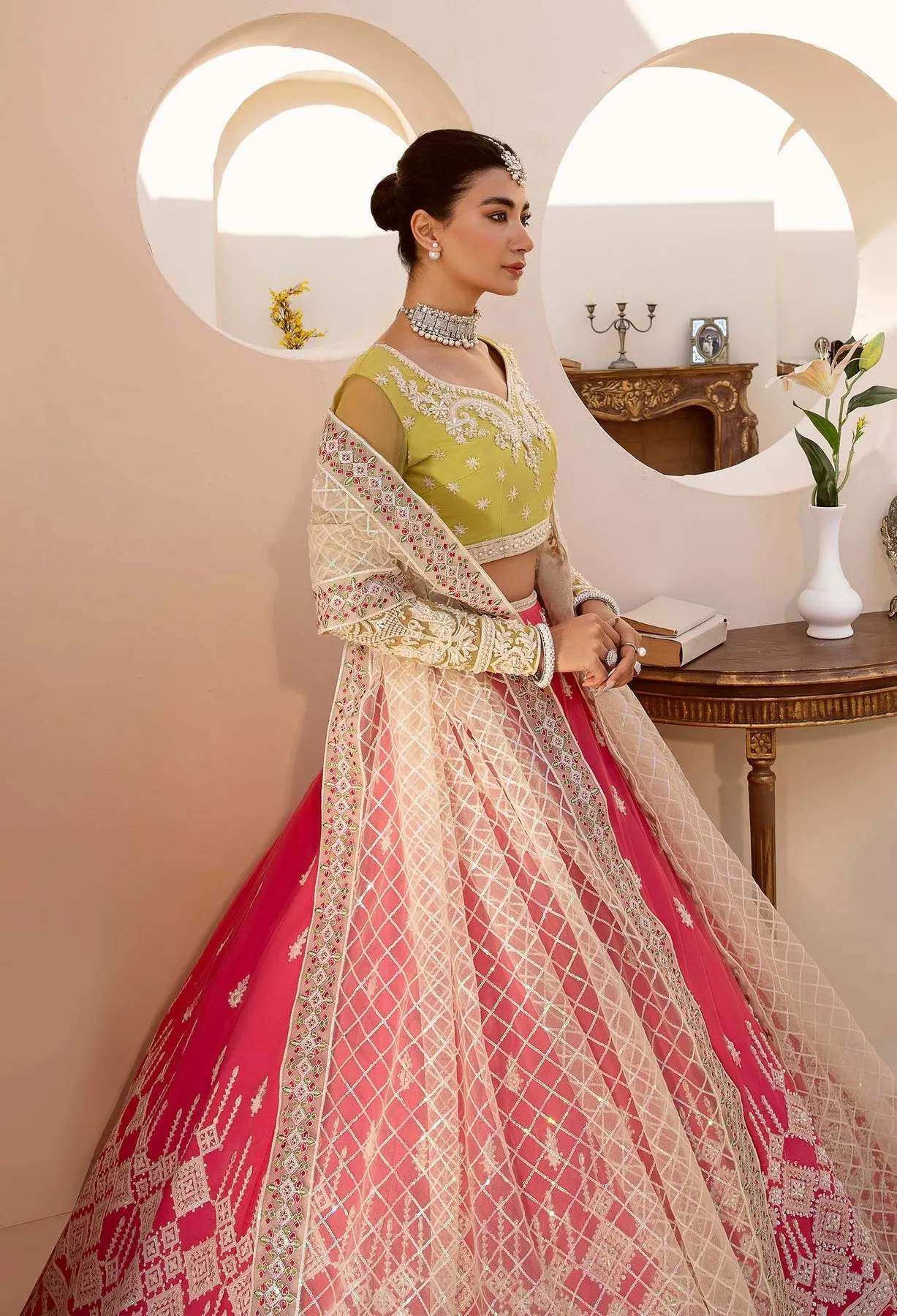 Premium Embroidered Wedding Lehenga Choli Dupatta Dress