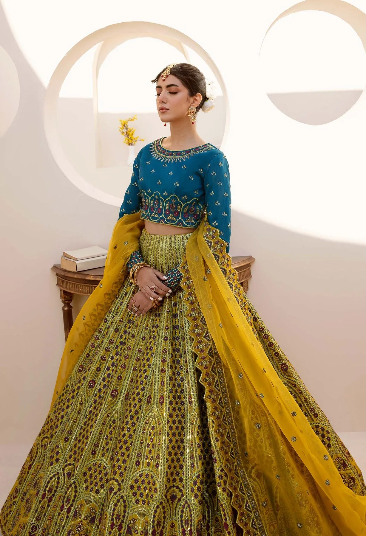 Premium Indian Wedding Lehenga Choli and Dupatta Dress