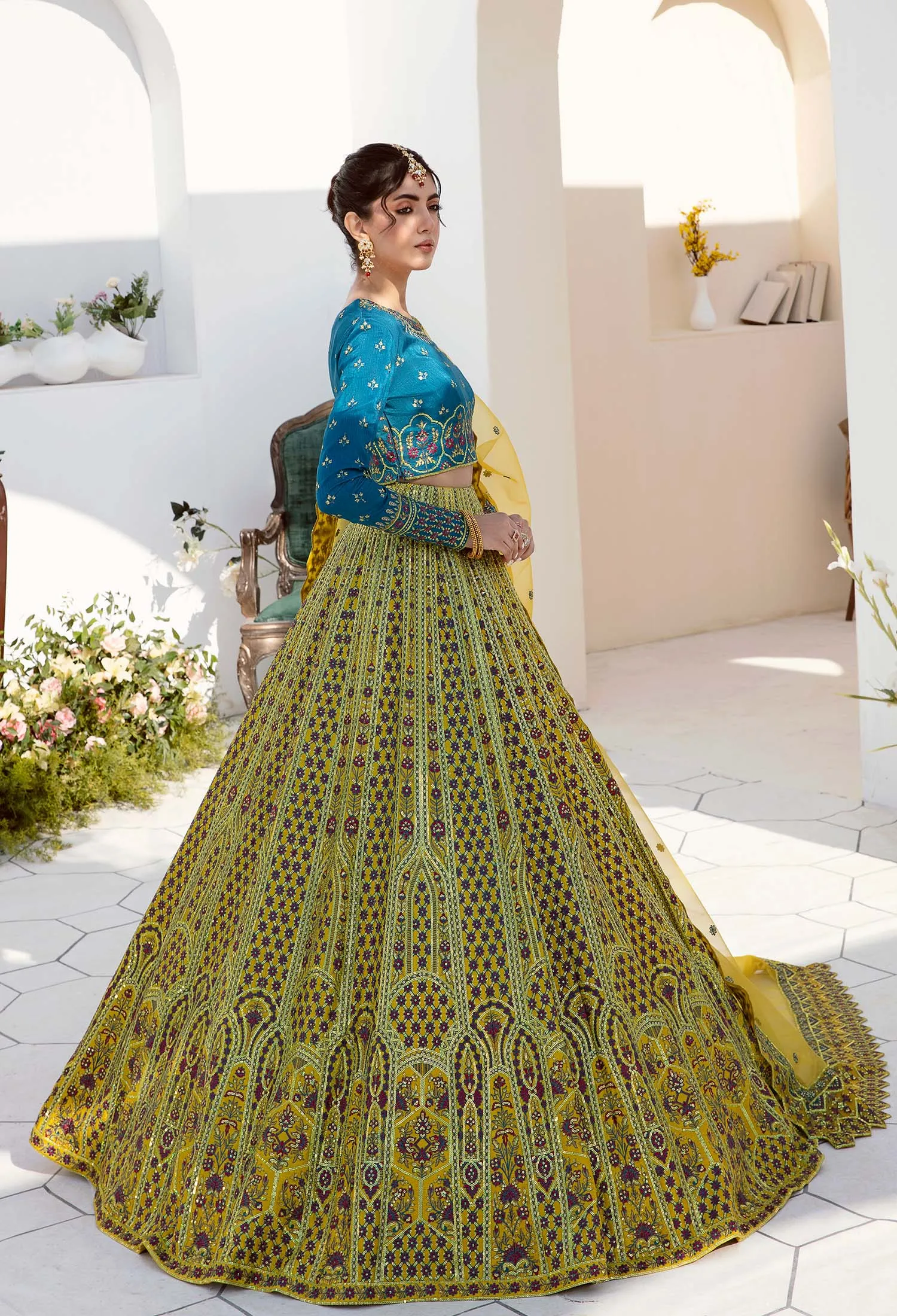 Premium Indian Wedding Lehenga Choli and Dupatta Dress
