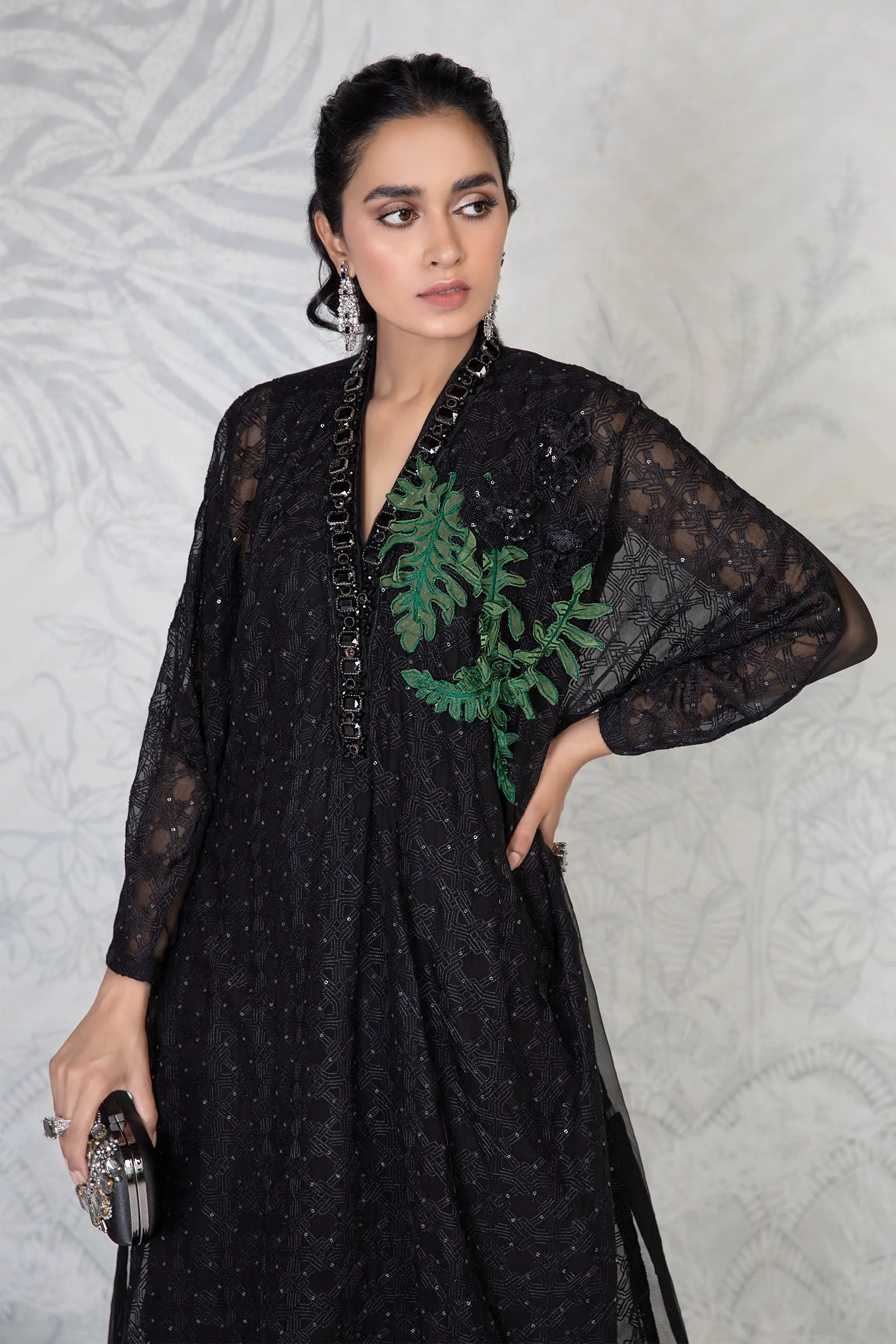 Premium Kameez Trouser Dupatta Pakistani Black Dress