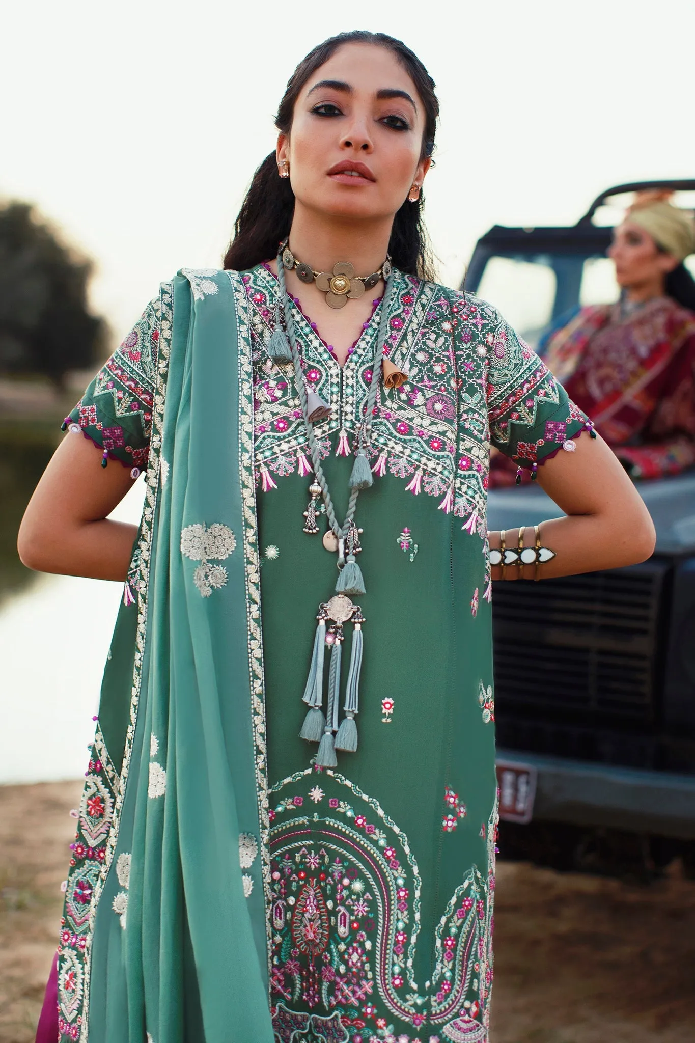 Premium Lawn Kameez Gharara for Pakistani Eid Dress