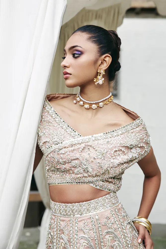Premium Pakistani Bridal Dress in Choli Lehenga Style
