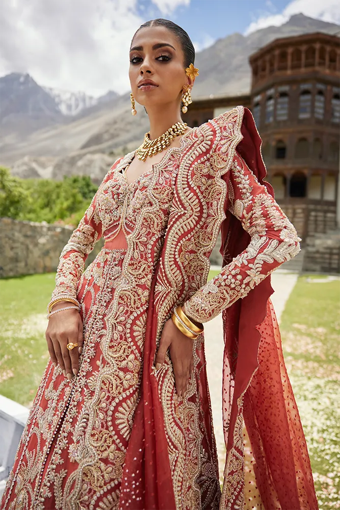 Premium Pakistani Bridal Dress in Gown Dupatta Style