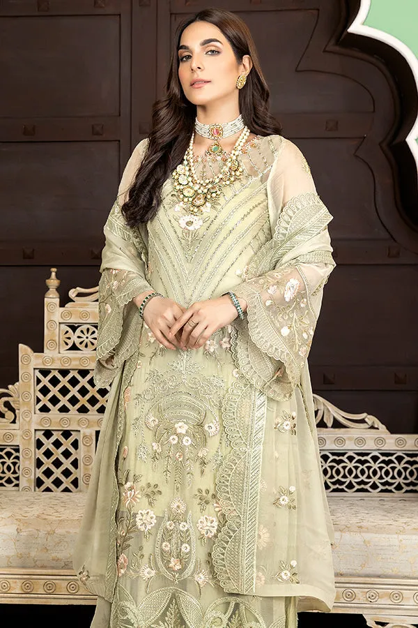 Premium Pakistani Party Dress in Embroidered Chiffon Kameez Trousers and Dupatta Style