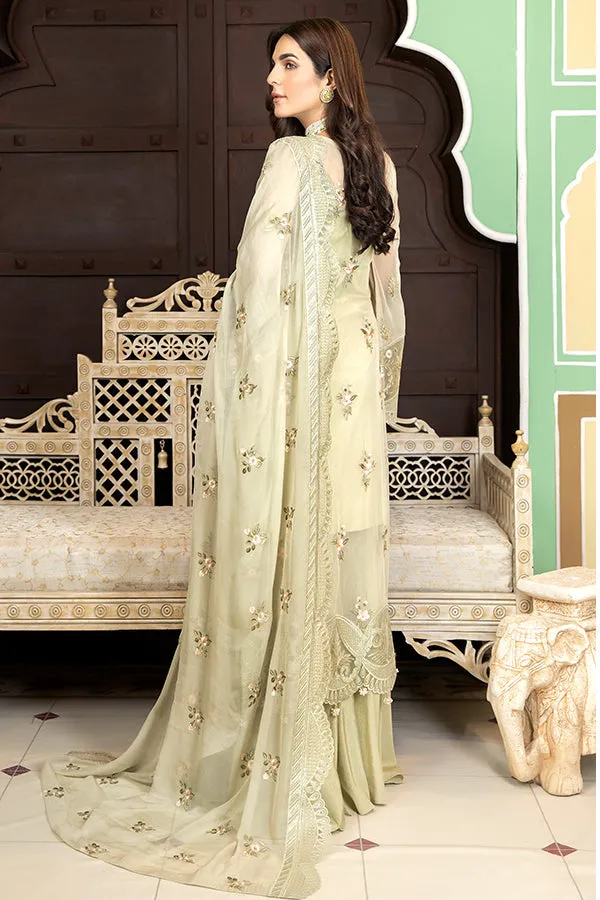 Premium Pakistani Party Dress in Embroidered Chiffon Kameez Trousers and Dupatta Style