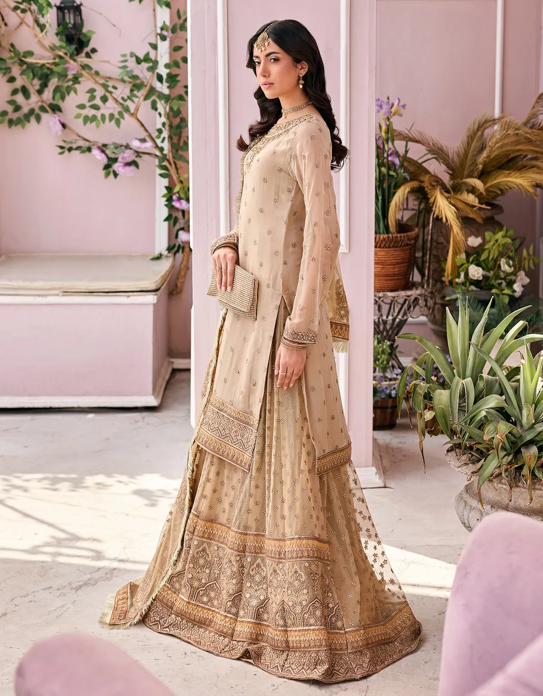 Premium Pakistani Wedding Dress in Lehenga Kameez Style