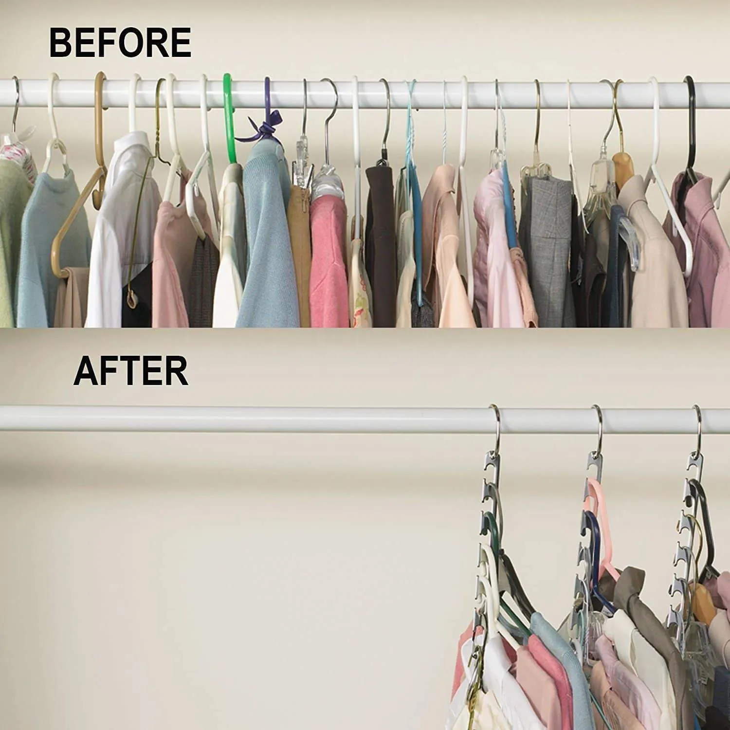 Premium Presents Closet Organizer Hanger. Save Space Closet Hanging Organizer. Clothes Hangers, Coat Hangers for Wardrobe Closet and Closet Storage Brand. Comparable to Wonder Hangers. 9 Pack