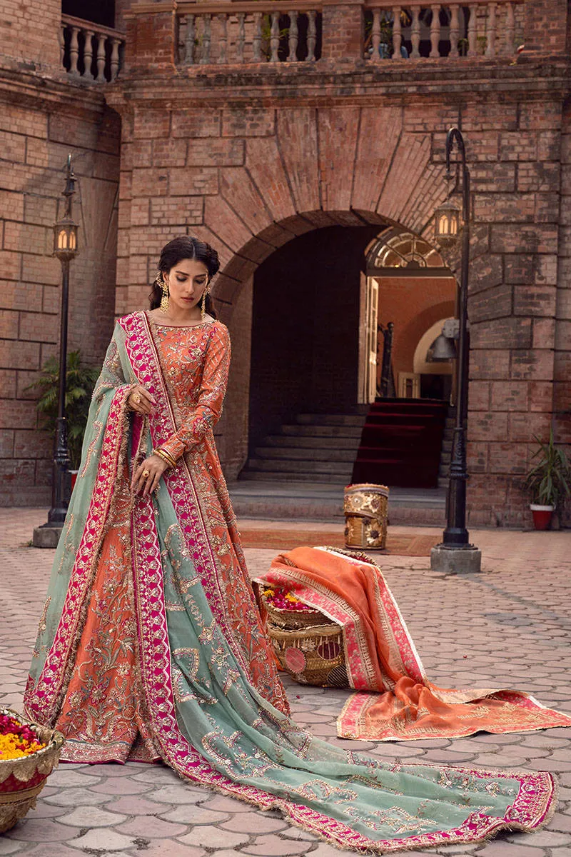 Premium Raw Silk Pakistani Bridal Dress in Lehenga Skirt with Choli and Dupatta Style