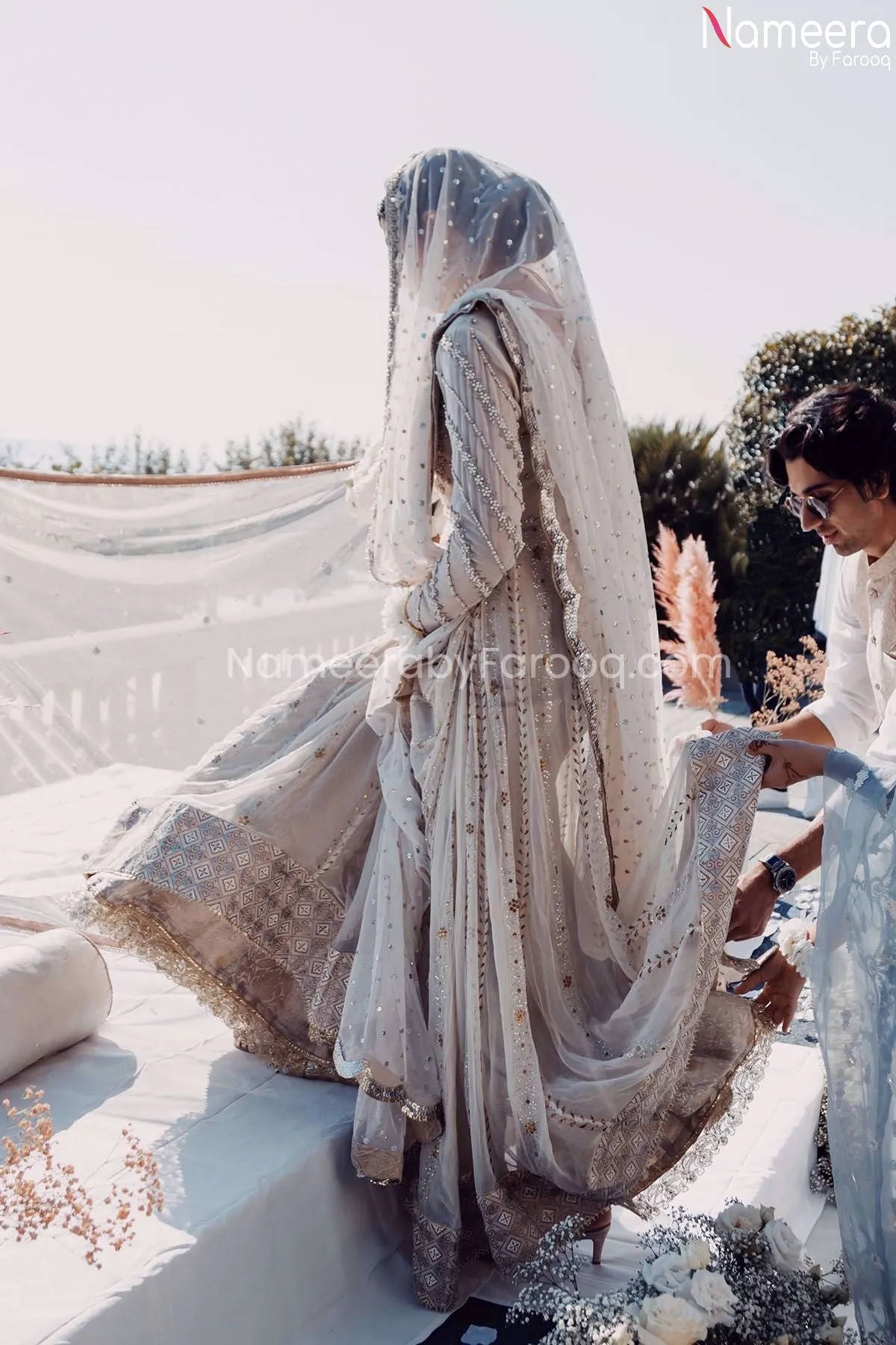 Premium White Pakistani Wedding Dress Online #BB218