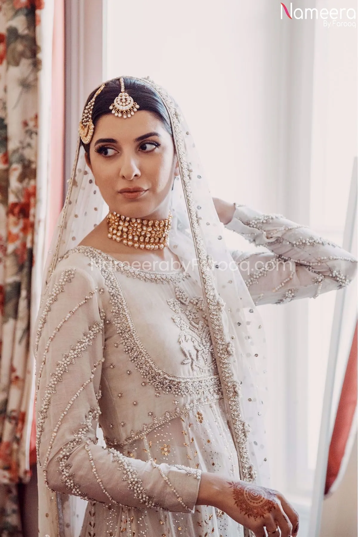 Premium White Pakistani Wedding Dress Online #BB218