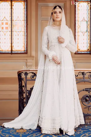 Premium White Pakistani Wedding Dress Online #BB218