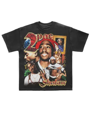Present Vintage "2Pac" Tee (Washed-Black)