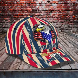 Pround To Be An American - Personalized Name Cap - Urt96