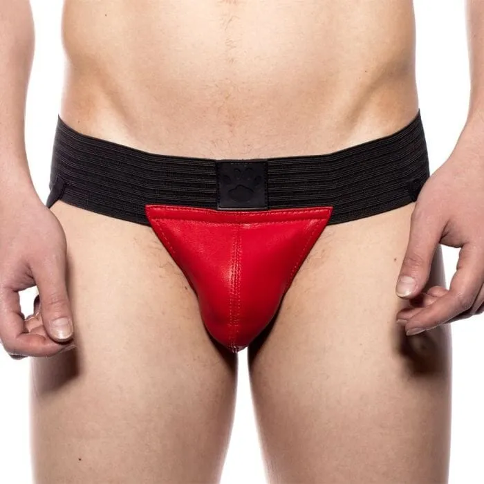 Prowler RED Leather Pouch Jock Red