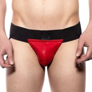 Prowler RED Leather Pouch Jock Red