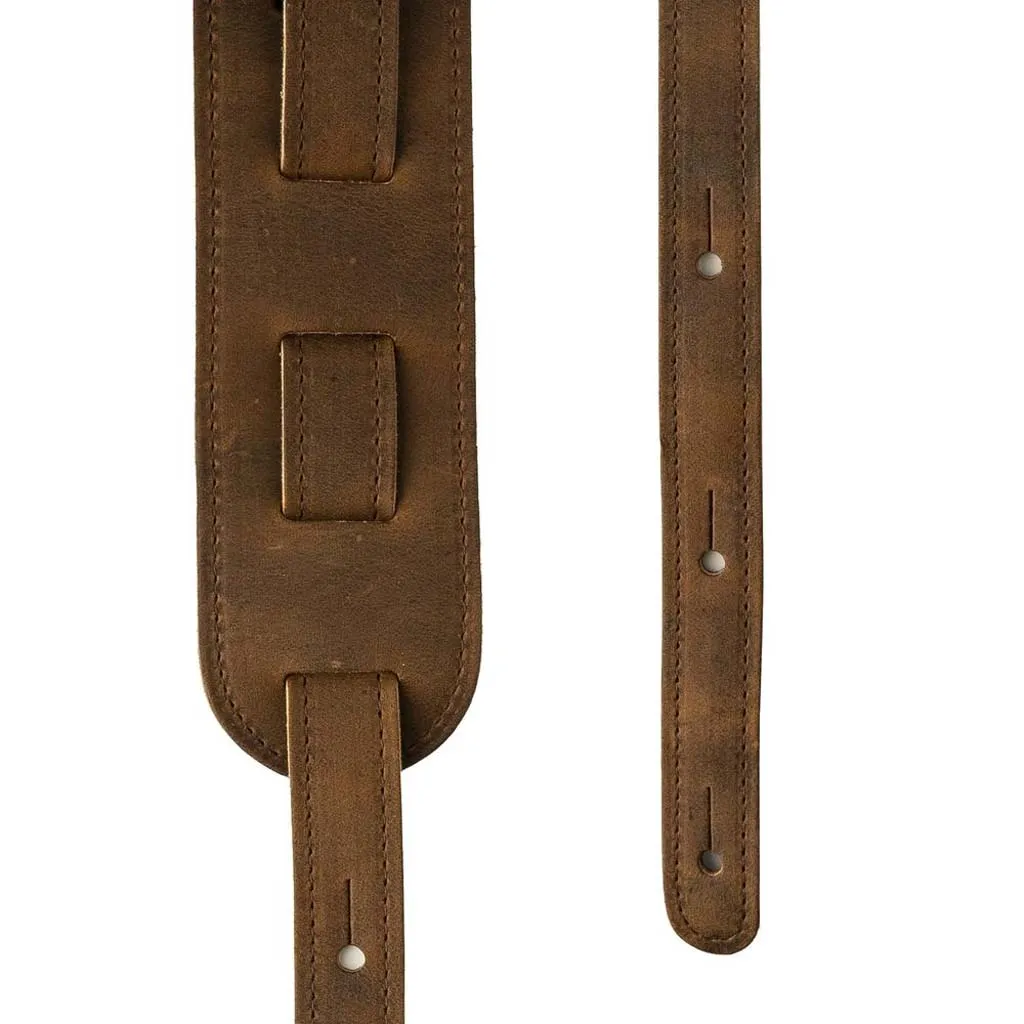 PRS 2.5 Inch Leather Birds Guitar Strap, Distressed Brown