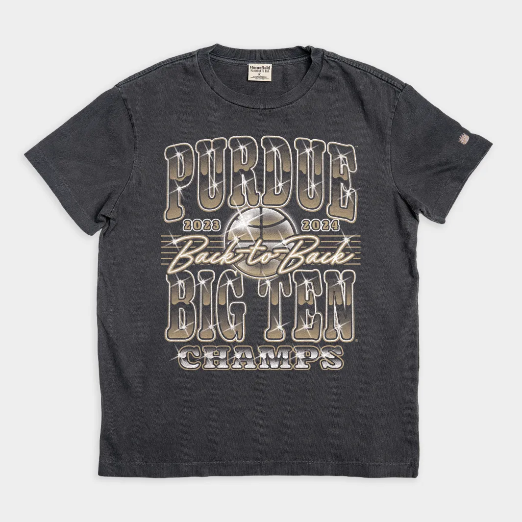 Purdue Men's Basketball 2024 Big Ten Champs Vintage Heavyweight Tee