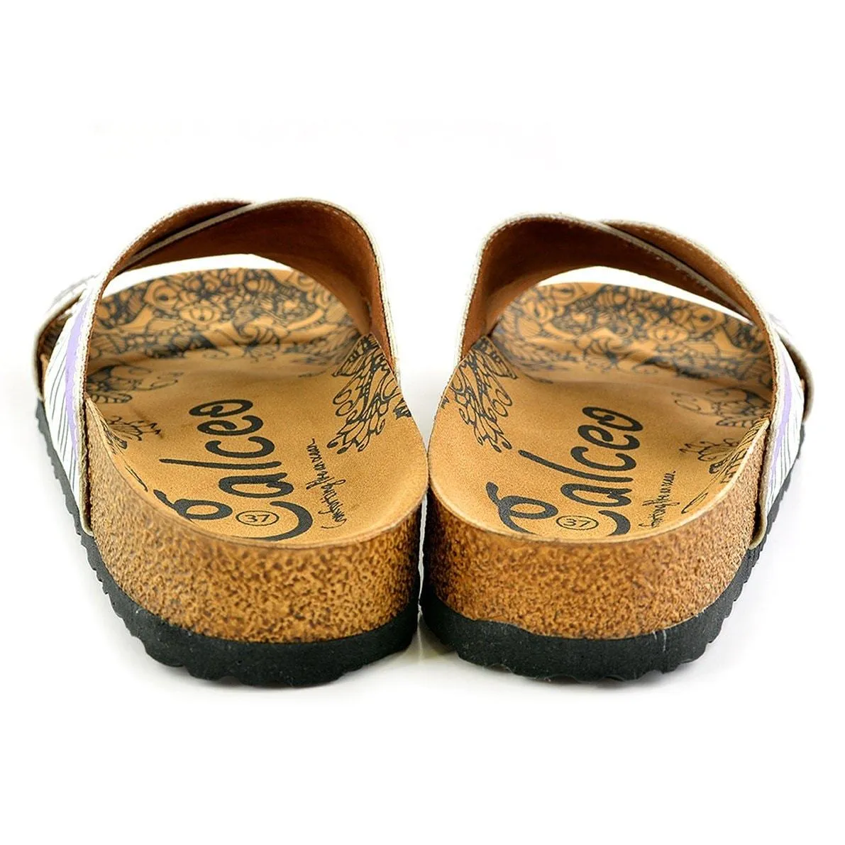 Purple, Black and White Musical Notes Piano Patterned Sandal - CAL1102